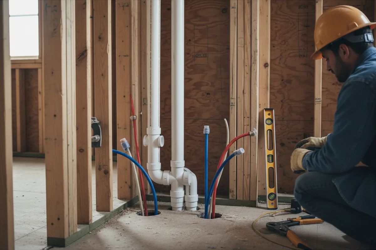 Drain and supply rough-in during Garbage Disposal Repair in South Bound Brook